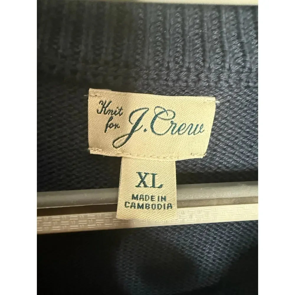 J.crew knit navy blue crewneck pullover‎ sweater